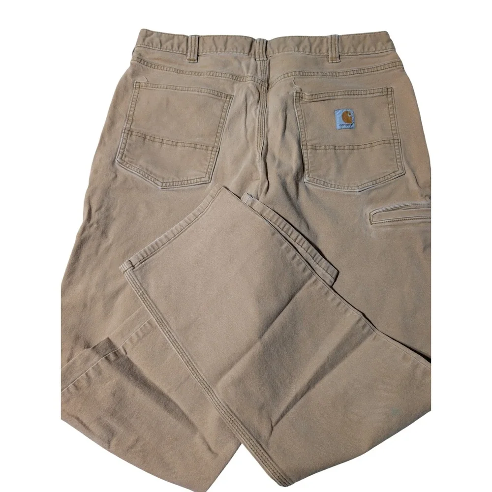 Carhartt Relaxed Fit‎ Beige Canvas Carpenter Pants Men's 36x32 A2